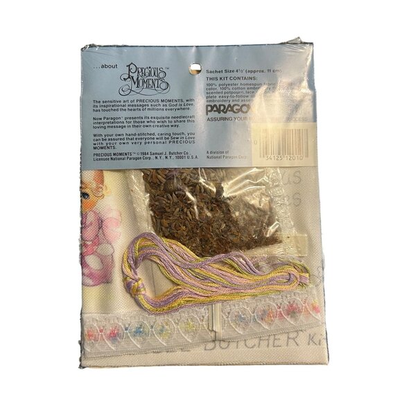 Precious Moments Sachet Kit "Jesus Loves Me" With Paragon Needlecraft Materials - Picture 2 of 2